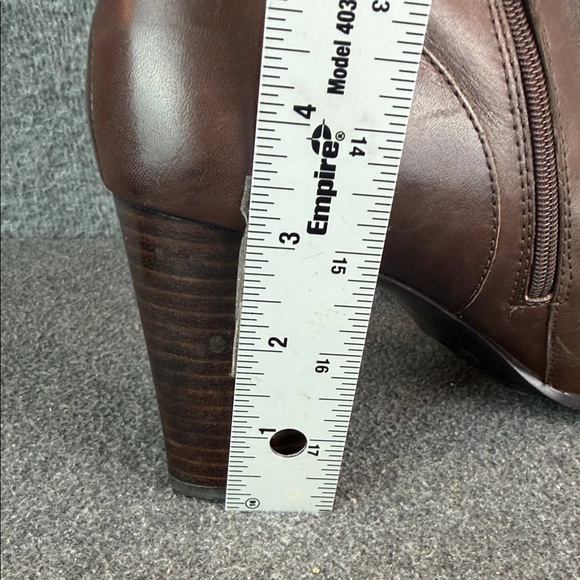 Etienne Aigner Tall Buckle Accent Brown Leather Knee-High Boots 10M - Picture 14 of 15